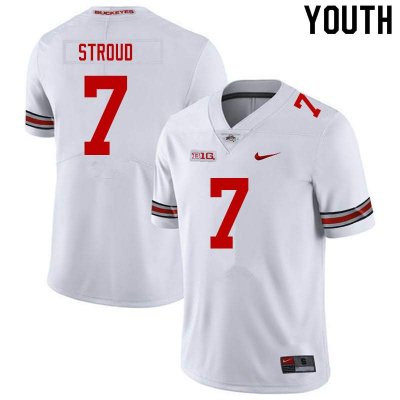 NCAA Ohio State Buckeyes Youth #7 C.J. Stroud White Nike Football College Jersey FEX4645VS